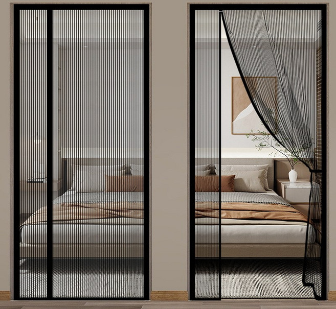 아이캔 튼튼한강사 방충망 자석 현관방충망 출입편한 방문모기장, 1블랙, 1개