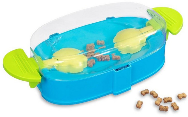 Outward Hound 니나 오토슨 강아지 하이드 앤 슬라이드 간식 퍼즐 장난감 놀이 177198, Paw N' Play (Blue), 1개, Paw N' Play (Blue)