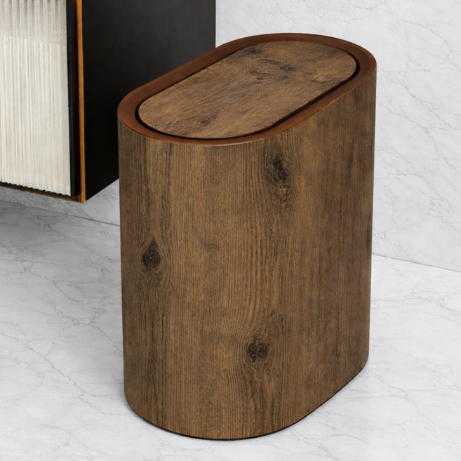 페이퍼랩 뚜껑 터치 간편한 우드 이중 틈새 휴지통, 월넛