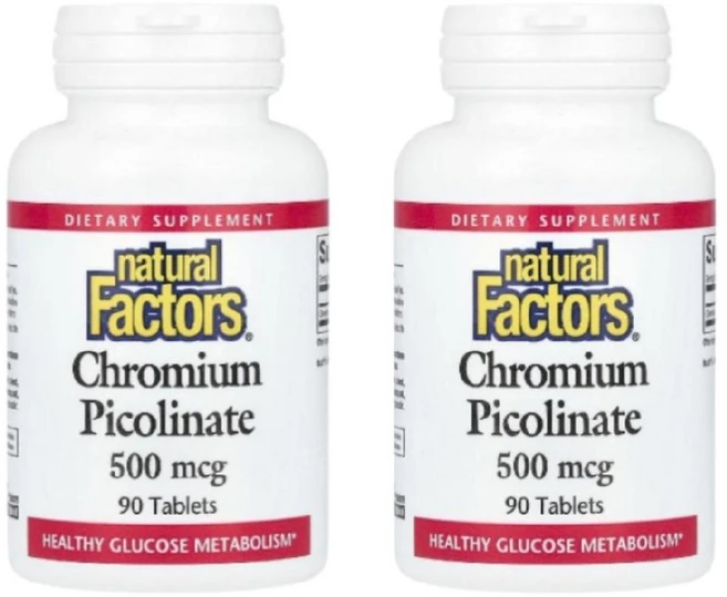 내추럴팩터스 크롬 크로뮴 피콜린네이트 500mcg 90정 2개 피콜린산 Chromium - 쿠팡
