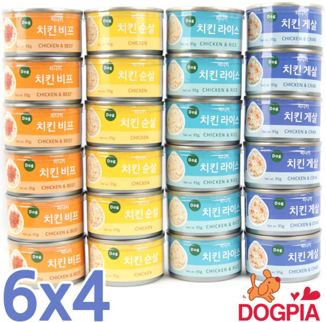 피니키 치킨시리즈 캔 95g, 24개, 4종묶음(1박스-총24개)