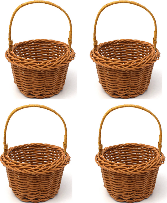 미니 꽃 바구니 만들기 재료 공예 소품바구니, 브라운 4개