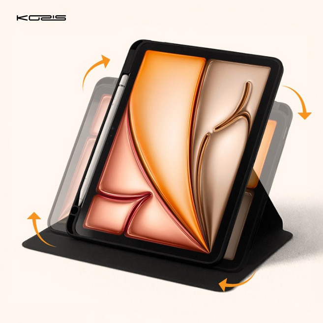 코지스 아이패드케이스 iPad Air 4/5/6/7 iPad pro 1/2/3/4세대 10.9인치 11인치, 블랙, 1개