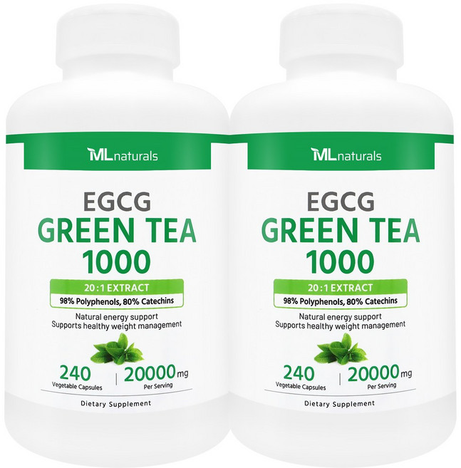 [미국빠른직구] 신제품 마이라이프 내추럴스 EGCG 그린티 1000 (카테킨 80% 폴리페놀 98%), 2개, 240정
