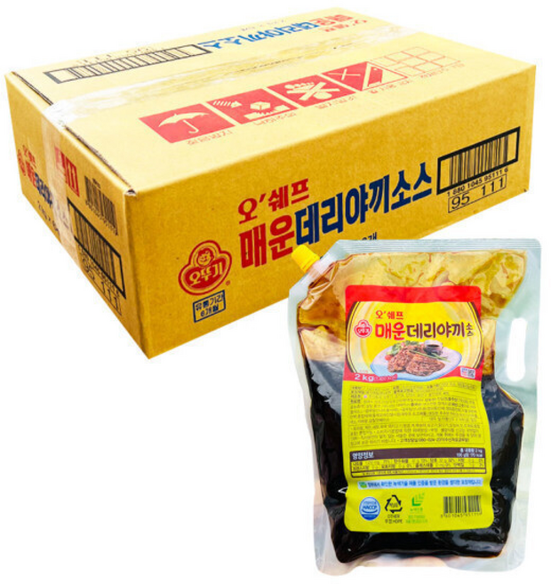 오뚜기 매운 데리야끼소스 한박스 대용량 파우치, 6개, 2kg