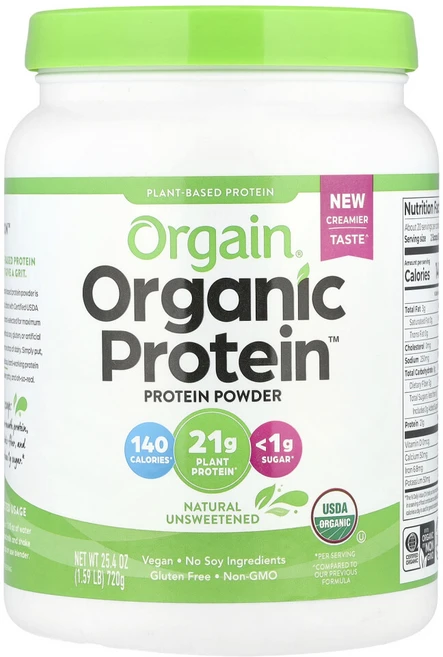 올게인 Organic Protein 분말 식물성 천연 무가당 720g(1.59lb), OGA00603, 1개, 720g - 쿠팡
