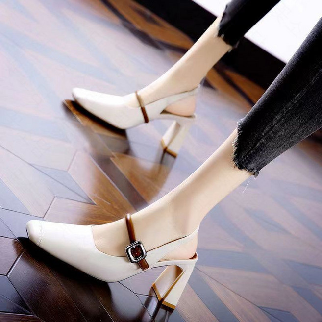 꽃소담 여성 빈티지 메리제인 샌들 통굽 7cm HZHF49