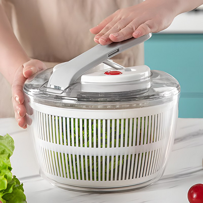 한연솔 대용량 야채탈수기 간편사용 펌프식 물빠짐 야채 바구니, 화이트, 1개