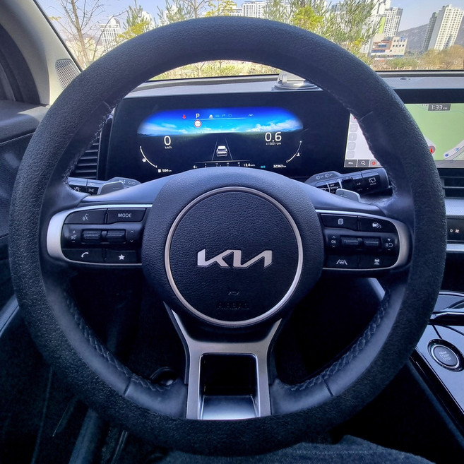 굿즈테이너 논슬립 차량 실리콘 핸들커버, 모던블랙