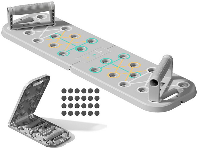 접이식 멀티 보드 푸시업 스틱 탄리 휴대용 홈 피트니스 기구, 회색, O-01(베이직)