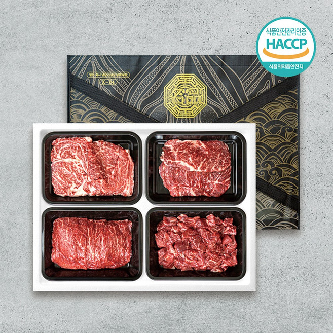 삼시세끼연구소 명품 한우 1등급 이상 구이용 선물세트 1.2kg, 6호 [등심+채끝+불고기+국거리/각 300g], 1개