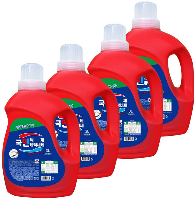 국민세제 겔타입 액체세제 한번만 써봐 딴건 못쓸걸, 4개, 3L