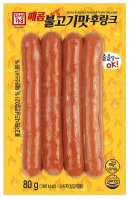 한성 매콤 불고기맛 후랑크 80g 아이스박스, 20개