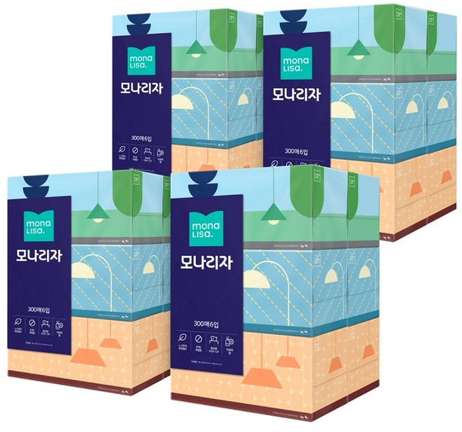모나리자 벨라지오 아로마향 티슈 300매 x 6 x 4팩, 24개