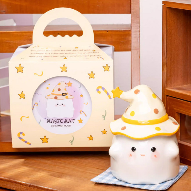 마크컵 할로윈 컵 이상하고 기묘한 물컵 기념품 도자기 커피컵 귀여운, 350ml