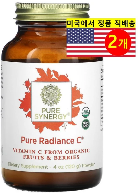 Pure Synergy 퓨어 시너지 라디언스 비타민 C 씨 파우더 분말 가루 120gx2, 120g, 2개 - 쿠팡