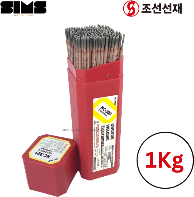 심스툴 스텐용접봉 NC-309 용접봉 스텐봉 3.2파이 3.2mm /1kg (1kg 소포장 낱개), NC-309 용접봉 3.2mm 1kg 소포장 낱개, 1개