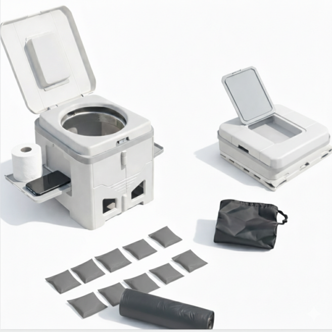 더배라 프리미엄 이동식 다용도 변기, 1개, 애쉬그레이