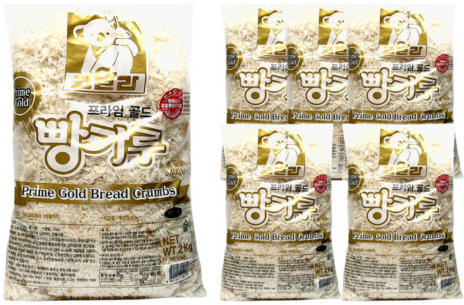 푸드올마켓_ 코알라 프라임골드 빵가루 2kg /일식빵가루/냉동 한박스 (2kg x 5ea), 5개