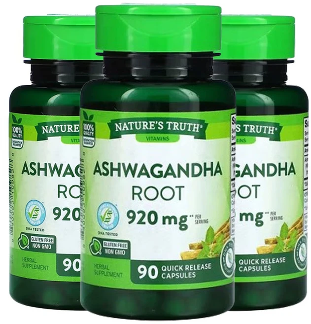 네춰스 트르스 아슈와간다 뿌리 920mg 90 퀵 릴리스 캡슐(캡슐당 460mg), 3팩, 90정 - 쿠팡