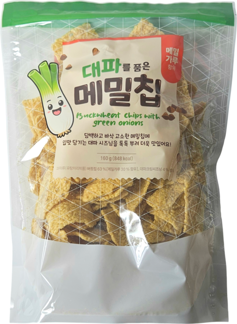 싱싱푸드 대파를 품은 메밀칩 버큇칩 대파크림 메밀가루 함유, 1개, 160g