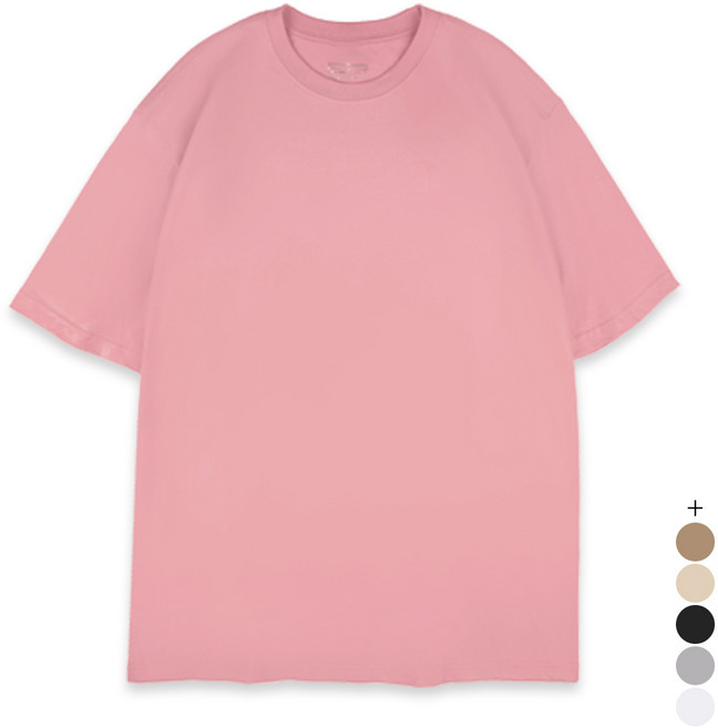 오버나인 남자 남성 오버핏 코튼 레이어드 기본 반팔 면 티셔츠 OV-26