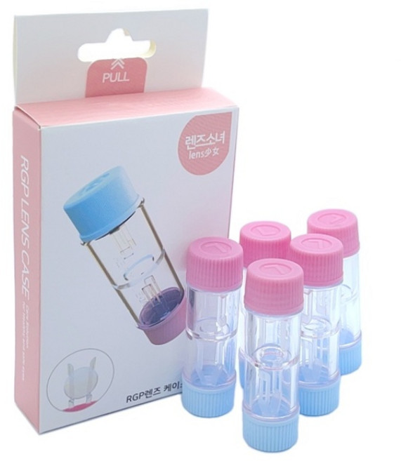 렌즈소녀 RGP 렌즈케이스 5개입, 2개, 1 - R블루 L핑크
