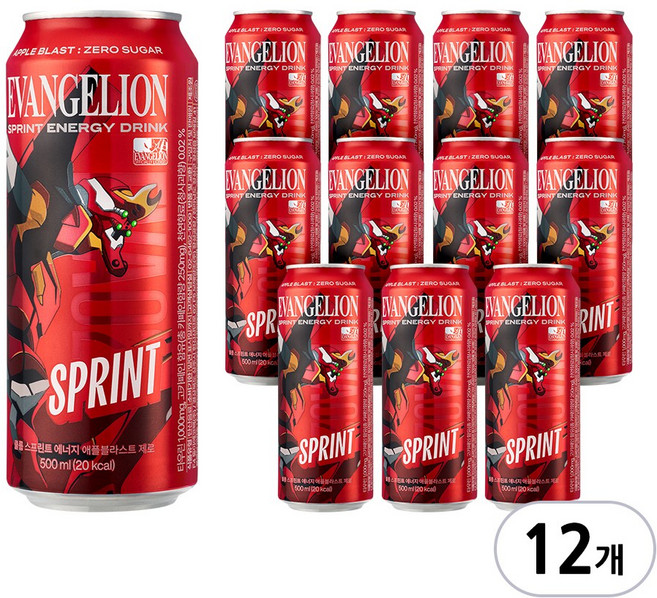 클룹 스프린트 에반게리온 에너지 애플블라스트 제로, 500ml, 12개