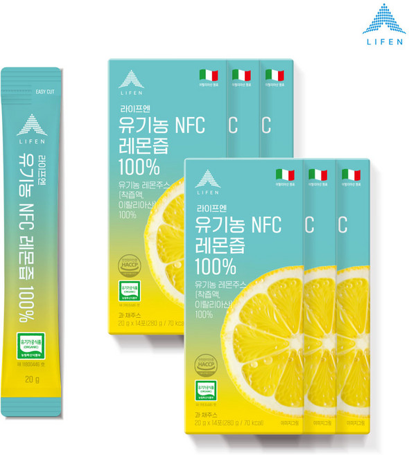 [초록마을입점제품] 라이프엔 유기농 NFC레몬즙100%, 20g, 84개