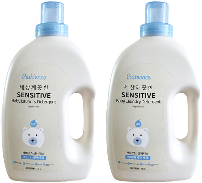 베비언스 세상깨끗한 센서티브 베이비 세탁세제 무향 1.5L 2개