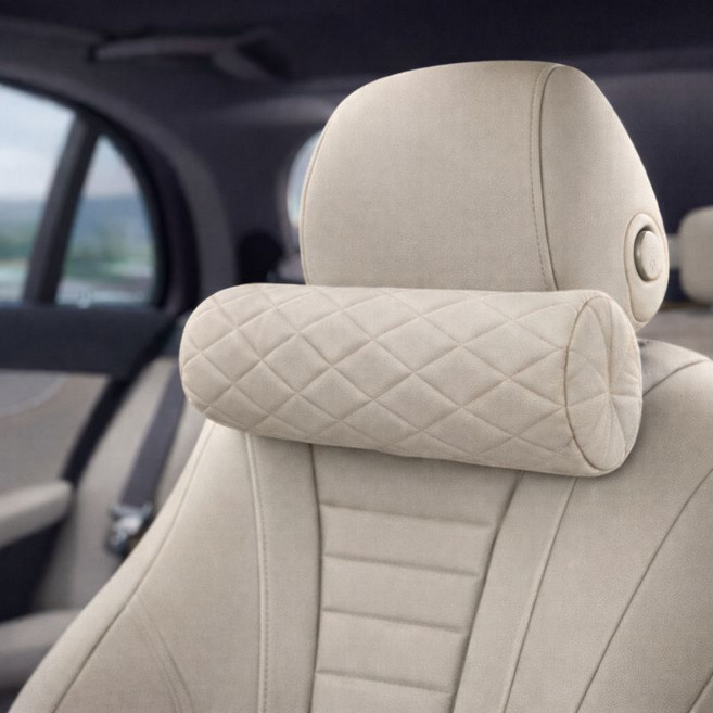 리빙대장 차량용 목쿠션 고밀도폼 목베개, 1개, 아이보리