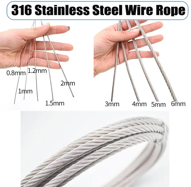 8-50Pcs 그림 8 알루미늄 슬리브 이중 구멍 M1.2/M2/M2.5/M3/M4/M6/M8/M10/M12 304 스테인레스 스틸 와이어, 09 3mm-(Length10M)