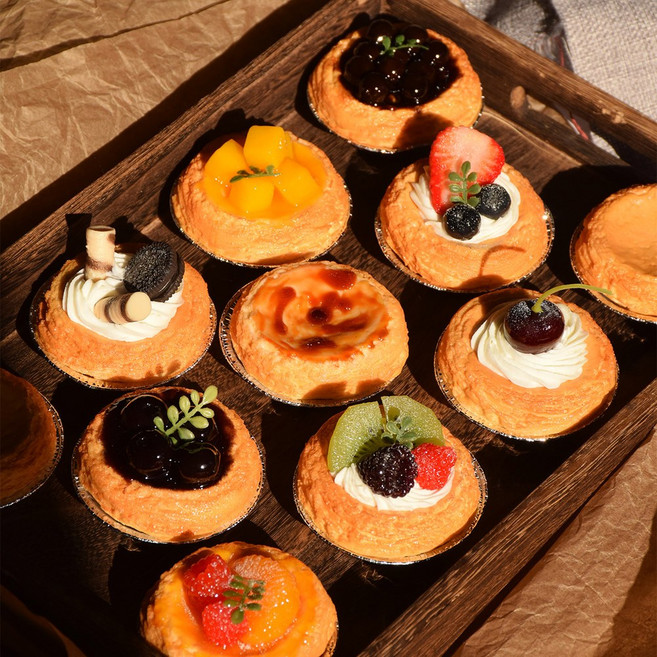 음식 모형 시뮬레이션 에그 타르트 과일 케이크 망고 빵 디저트 모델 디스플레이, Tangerinr