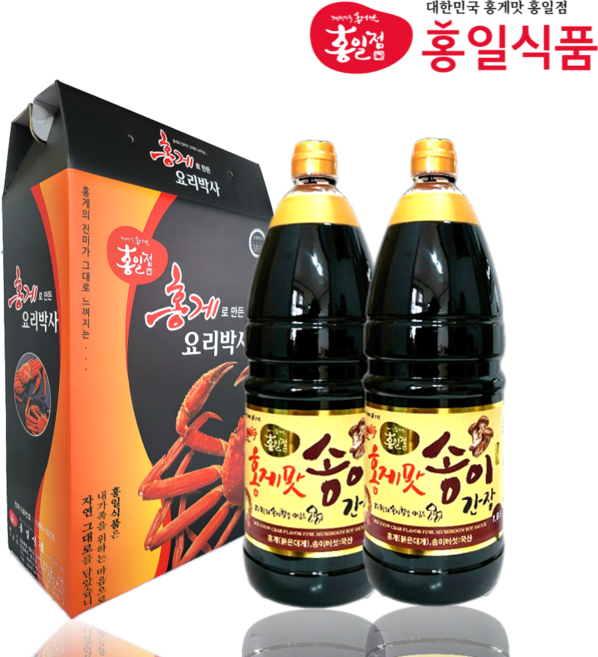 홍일 홍게송이맛간장 1.8L 2개번들 선물세트 선물박스포함 편스토랑 홍게간장 W.A.T.B, 2개