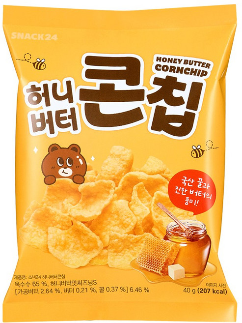 스낵24 허니버터콘칩 40g, 18개