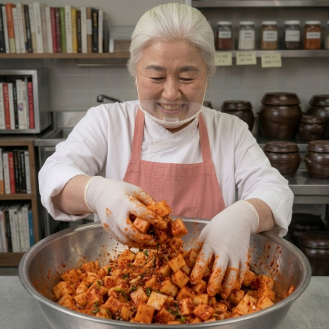 먹사부 100% 국내산 시원한 깍두기 (수제 비법양념 별미 국밥용 반찬 김치), 1개, 1kg