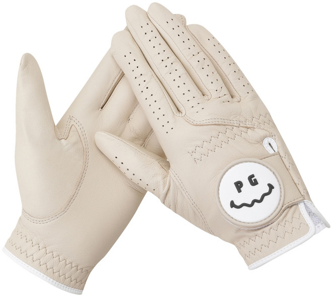 테온셀 파리게이츠 [가격인하] 여성 타공 스마일 벨크로 양손 장갑 521D1GV001, 베이지