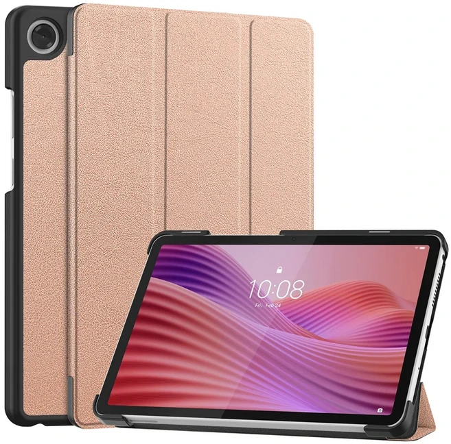Lenovo Tab One 케이스 용 8.7 인치 삼중 접이식 PU 가죽 스탠드 K9 2025 Cover Funda 스마트 태블릿, 04 Rose Gold