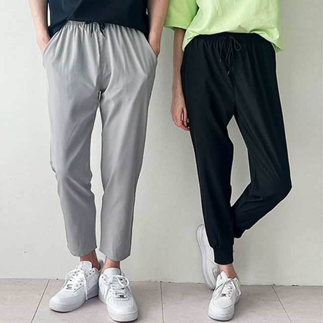 아이에스이랩 빅사이즈 허리밴딩 여름 냉동고 아이스 슬랙스 I2SL001