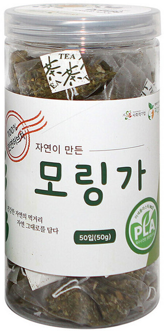 지구마을 생분해필터 PLA 삼각티백 모링가 허브티백차, 1개, 50개입, 1g