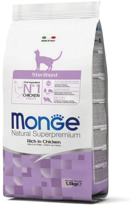 [CAT]몬지 내추럴 슈퍼프리미엄 스테럴라이즈드 어덜트 치킨 1.5kg, 1개, 닭 - 쿠팡