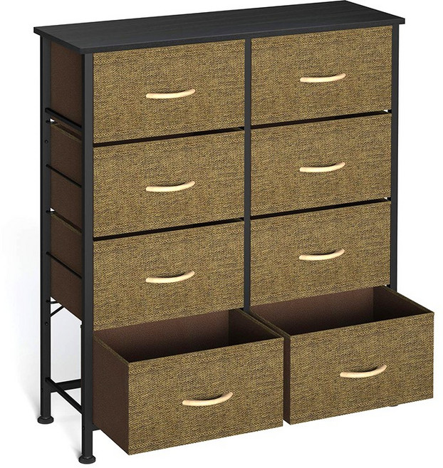 월로덴VORDERN 다용도 서랍장 수납장 패브릭서랍 4단8문, 브라운, 8단