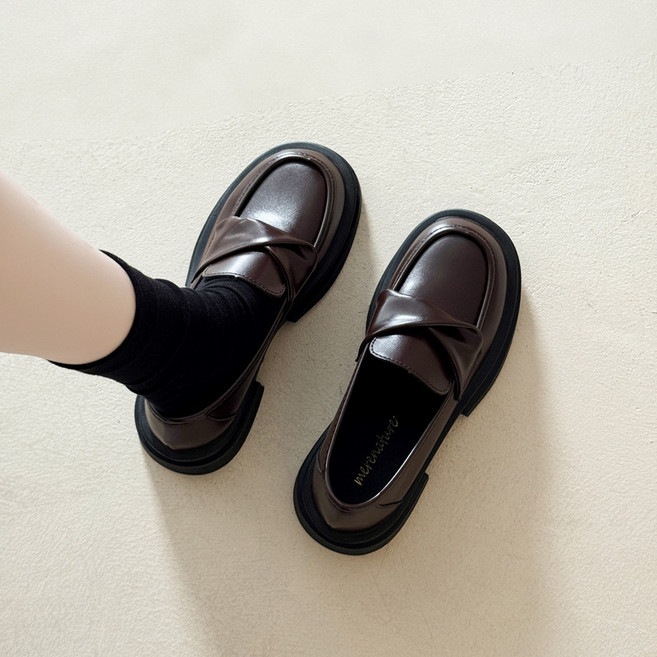 ANYOU 두툼솔 로퍼 5cm 발길이 길어보이는 학원룩 데일리룩 편한 가죽 신발