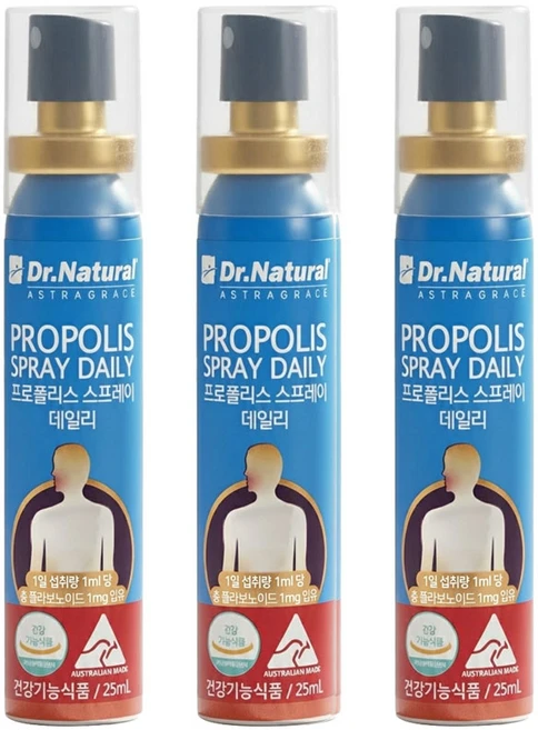 DRNATURAL 프로폴리스 스프레이 데일리, 25ml, 3개 - 쿠팡