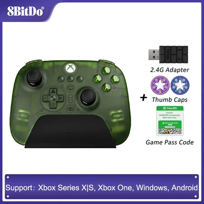 Xbox 시리즈 X용 충전 도크가 포함된 8BitDo Ultimate 3모드 무선 Bluetooth 게임 컨트롤러 | S One Windo, 01 Jade Green