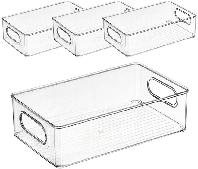 파인키 주방 냉장고 정리 하드 수납 트레이, 와이드형 4p, 4개