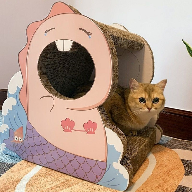 고양이 쳇바퀴 캣타워 캣휠 무소음 대형 런닝머신 놀이터 캣워커 스크래쳐, 인어 아샤, 1개