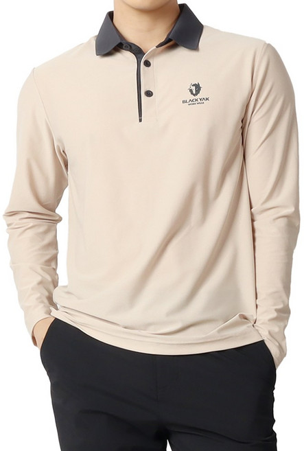 블랙야크 흡한속건 기능성 배색 카라 긴팔티