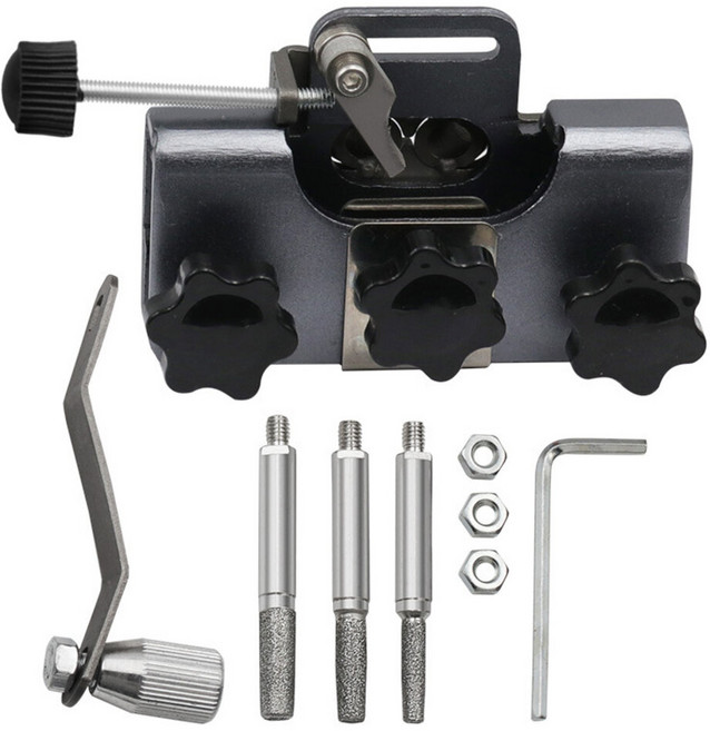 手搖式鏈條研磨器，適用於電鋸汽油鋸木工鋸條, 1個, 灰色