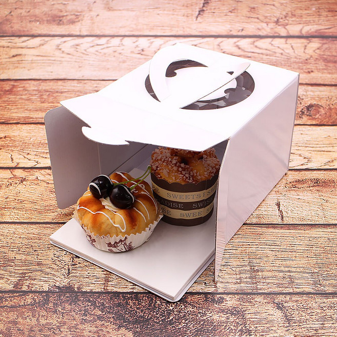 무지 미니 케이크박스 50개 흰색하판포함 15x15x12(cm) 흰색 케이크상자, 무지 미니케이크박스+흰색하판